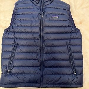PATAGONIA MENS PUFFER VEST BLUE LARGE